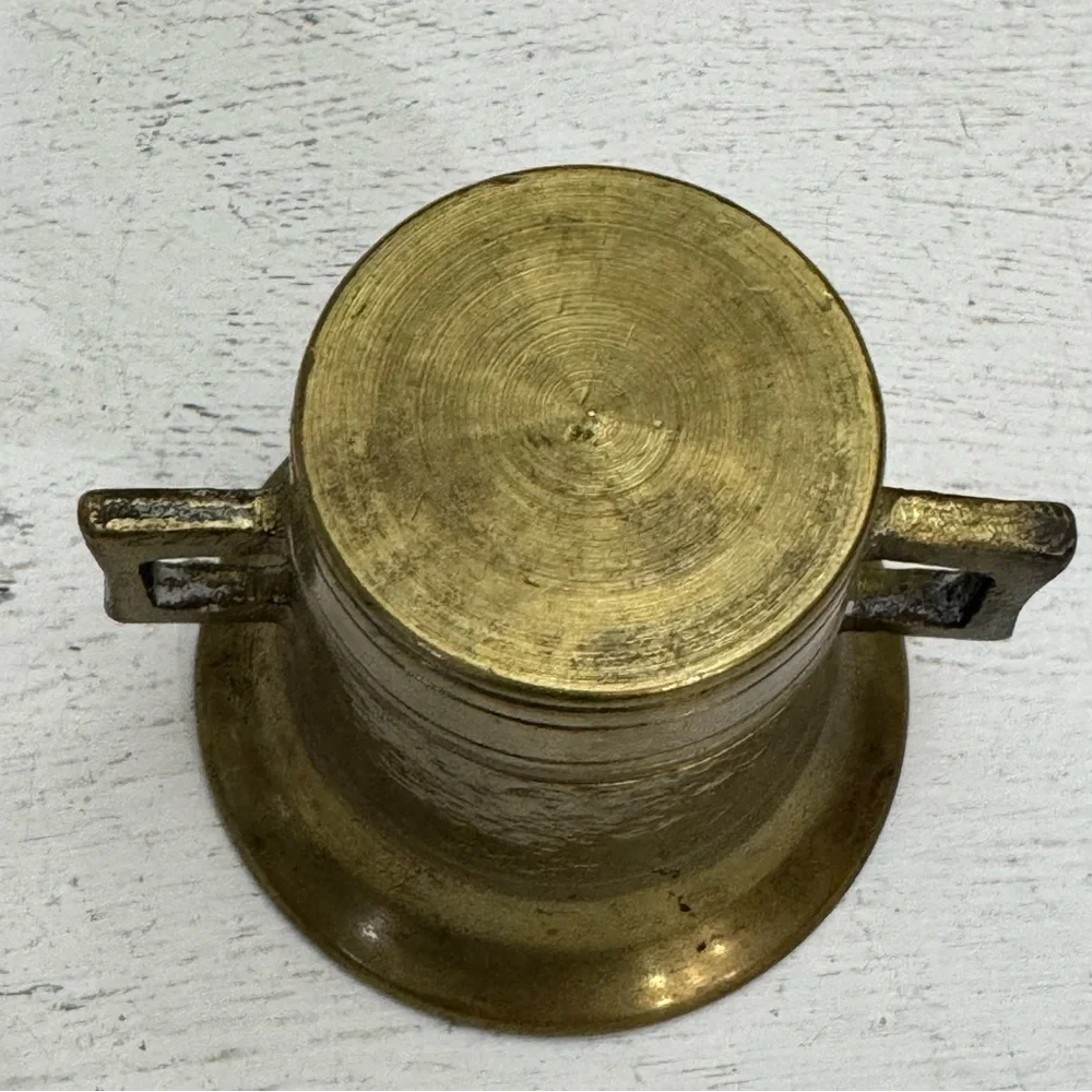 Antique Brass Mortar & Pestle Pharmacy Apothecary Heavy Great Patina - Picture 8 of 12